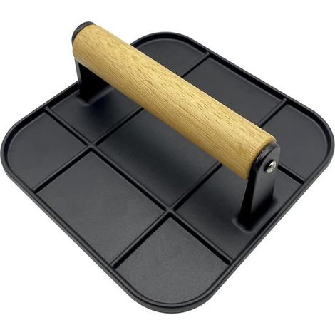 Prensa para hamburguesas - Aplastador de hamburguesas - Prepara hamburguesas perfectas - Peso distribuido uniformemente - 165 cm - Negro (1/5)