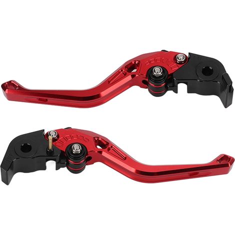 Satz ausziehbarer und verstellbarer Brems- und Kupplungshebel aus CNC-gefrästem Aluminium, Ersatz für DUCATI Streetfighter Panigale rot. (1/5)