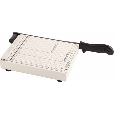 Coupe-papier manuel précis, massicot A5 propre avec poignée arquée et règle de positionnement, acier, usage école bureau (1/5)