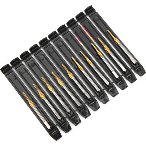 10 forets tarauds HSS M1.3 x 0.3 pour filetage métrique, revêtement et placage titane, outil à main (1/5)