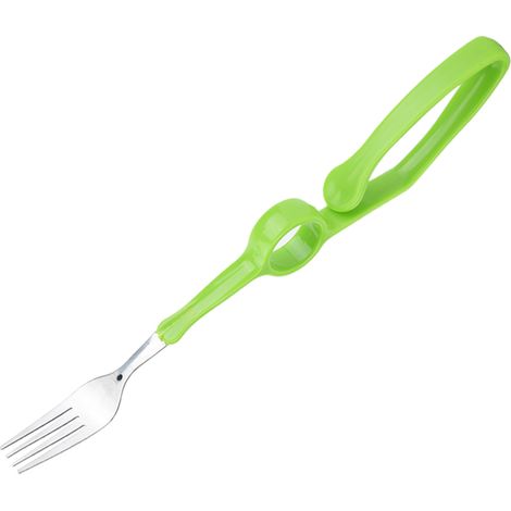 1 Fourchette, poignée antidérapante, acier inoxydable, silicone, aide alimentaire, personnes âgées, patients AVC(Q3 : Nouveaux produits pour le mois d'août) (1/5)