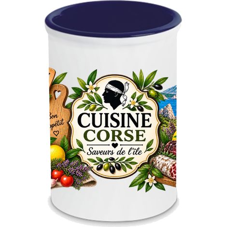 Pot à ustensiles cuisine corse en céramique 13 cm (1/3)