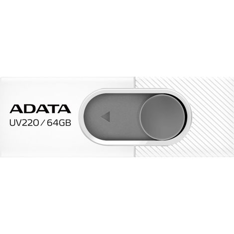 Memoria USB Adata UV220 de 64 GB, USB 2.0, color blanco-gris