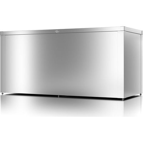 GUARDI Coffre haut de rangement polyvalent - taille L - Argent métallisé - 179x76,5x82,2 - acier (1/2)