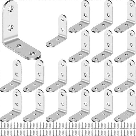 Fixing bracket, 20 pieces stainless steel fixing bracket, 40 40mm right corner bracket, corner bra (1/5)
