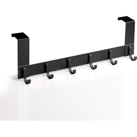 Türhaken mit 6 Aluminiumhaken, geeignet für Türen mit einer Dicke von 35 bis 45 mm, ohne Bohren. (1/5)