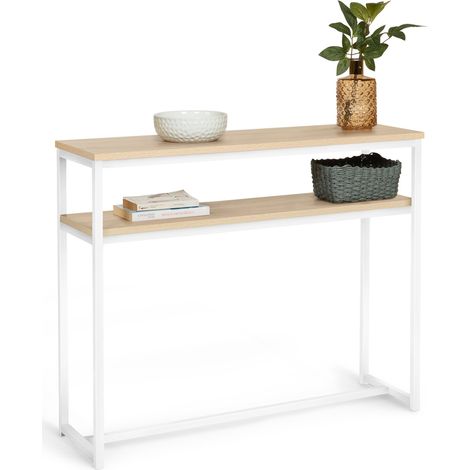 Doppelkonsole DETROIT Industriedesign Holz und Metall weiß