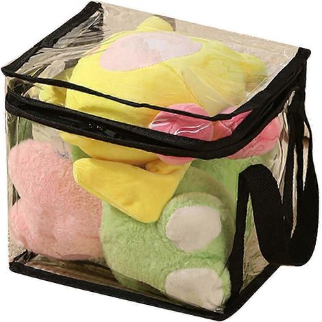 Sacs de rangement transparents pour jouets (S), sacs de rangement pour jouets, sacs de voyage réutilisables en PVC transparent imperméables avec fermeture éclair pour organiser (1/5)