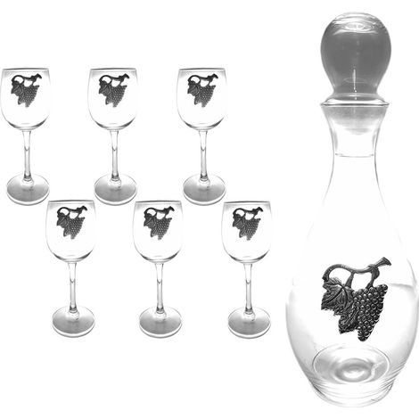 Bottiglia e bicchieri per liquore whisky decanter grappa in vetro tavola casa ottima idea regalo (1/5)
