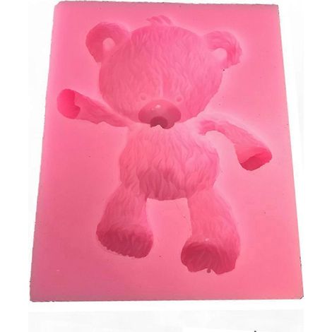 Niedliche 3D-Bären-Silikonform für handgemachte Kerzen, Seife und Fondant (1/5)