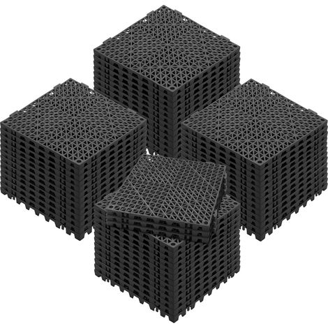Coussin modulaire emboîtable Mophorn, lot de 55 tapis de drainage 30 x 30 cm, dalles de sol emboîtables en PVC souple, trous de drainage antidérapants pour toilettes, salle de bain, cuisine, piscine