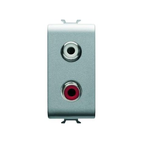 CONNECTEUR DOUBLE RCA 1M CHORUS TITANE GEWISS GW14453
