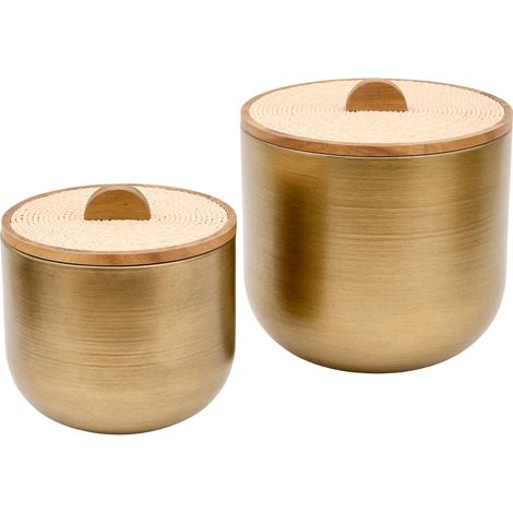 Set di 2 scatole decorative rotonde erica - Atmosphera créateur d'intérieur (1/5)
