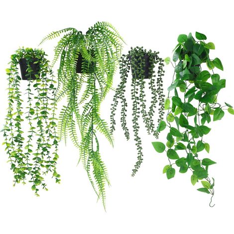 künstliche Hängepflanzen, Hängepflanzen mit Töpfen, künstliche Hängepflanzen für den Innenbereich, Rankenpflanzen für Hochzeitsfeiern, Garten, Balkon oder Wanddekoration