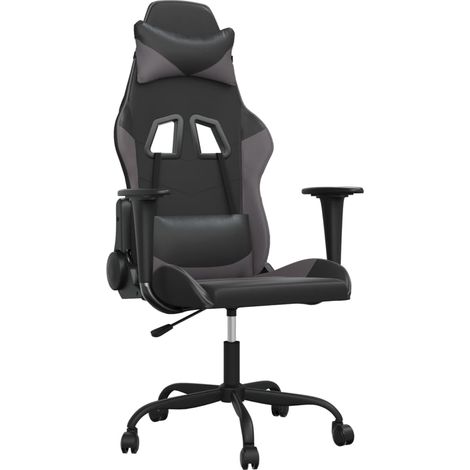 Maison Exclusive - Sedia da Gaming Nera e Grigia in Similpelle