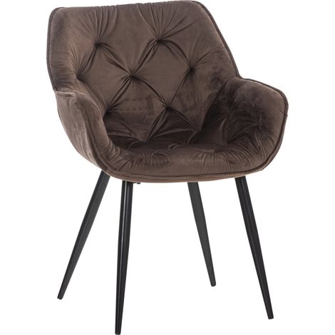 Tocador silla salón oficina acolchado cómodo y moderno acolchado terciopelo marrón FAL10533