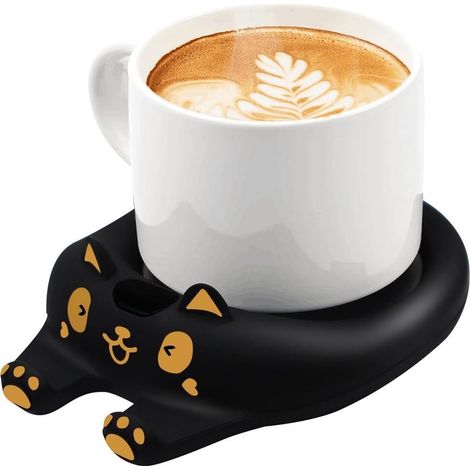 Cup Warmer, Coffee Warmer for Office, Coffee Cup Warmer, Automatic Shut-Off, Smart Candle Warmer with 3 Temperature Settings, Electric Beverage Warmer (Black) (1/5)