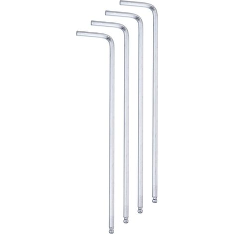 4Pcs Clé Hexagonale À Bout Sphérique 2.5mm Métrique Argent (1/5)