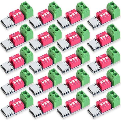 Ecleanfy - 20 modules de déclenchement USB-C PD, leurres PD/QC, charge rapide USB Type-C vers 12 V, chargeur haute vitesse. (1/5)