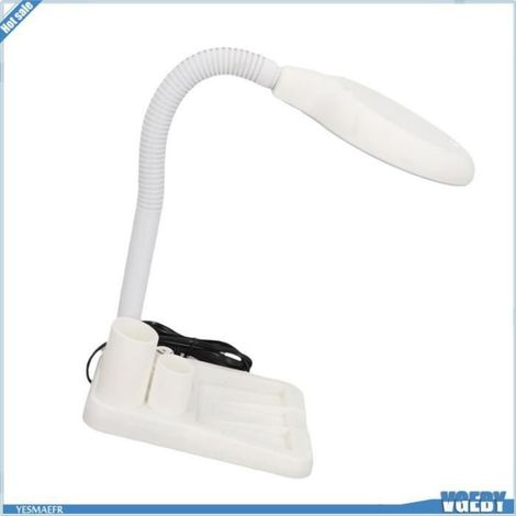 Ashata Lampe loupe Lampe de table loupe avec loupe 5X 10X avec 36 lumières LED blanches lunettes horloger Blanc