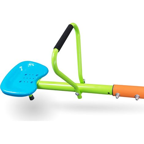 XSS004 Wippe für Kinder ab 3 Jahren – 360° drehbares Spielplatz-Wippgerät mit 4 stabilen Kunststoffsitzen für den Außenbereich, robuste Mehrfach-Wippe für Garten und Spielplatz (1/5)