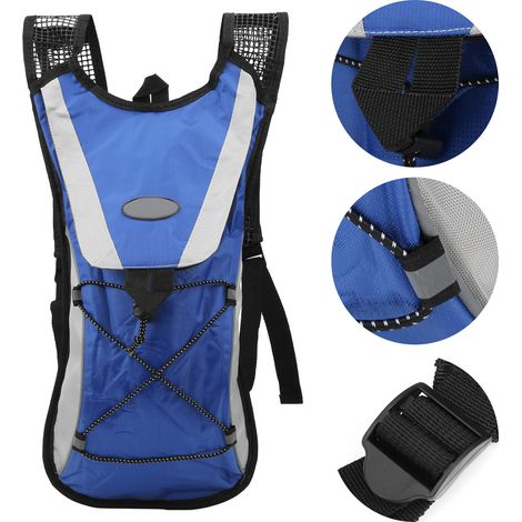 Wasserdichter Rucksack für Camping und Radfahren, tragbarer 2-Liter-Trinkrucksack für Sporträder, blau (1/5)