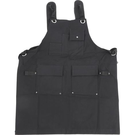 Tablier de travail en toile robuste pour camping et jardinage, pochettes de rangement outils, sangle ajustable taille XL (1/5)