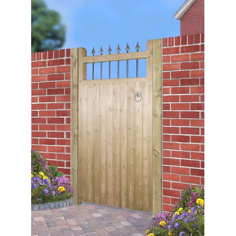 Hampton Tall Single Garden Gate - Pressure Treated Scandinavian Redwood - W750 x H1800 mm