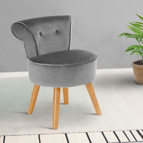 Sillón Frog de terciopelo gris