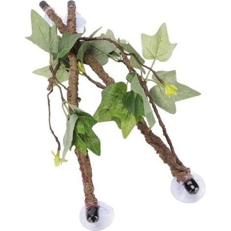 Décoration de Plante de Terrarium Angulaire Reptile avec Ventouses pour Grimper Lézard Serpent (1/4)