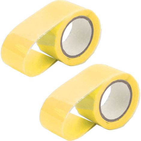 Lot de 2 rubans adhésifs silicone auto-soudants isolants étanches pour réparation tuyau et flexibles plomberie jaune 1.5m x 2.5cm (1/5)