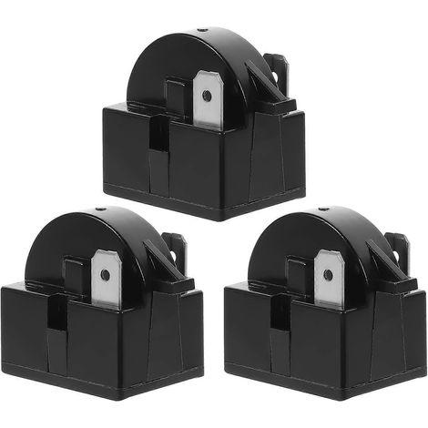 Lot de 3 relais de remplacement pour démarreur de réfrigérateur et protection contre les surcharges du compresseur-2.9X2.8cm-Black 2 (1/3)