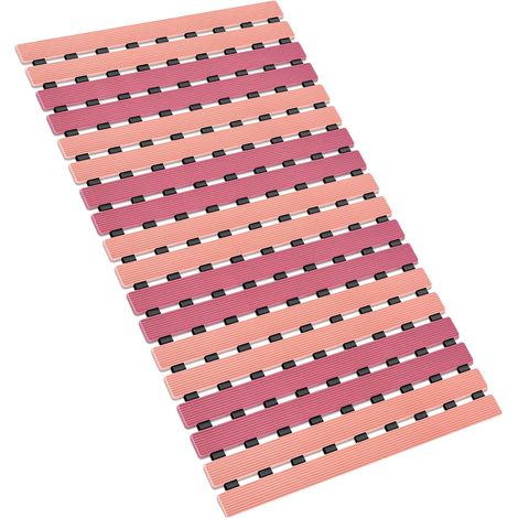 Tapis de bain écologique à drainage rapide et antidérapant pour salle de bain et cuisine, avec ventouses TPE robustes, 40 x 63 cm (rose dégradé) (1/5)