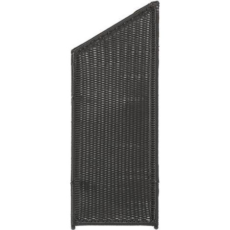 Plus Schrägelement Trend 55 x 140/110 cm schwarz Polyrattan Sichtschutz (1/3)