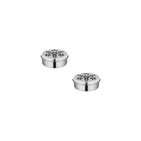 Set di 2 porta-spirali antizanzare rotondi e mobili in acciaio inossidabile, realizzati in legno di sandalo, per casa e giardino.
