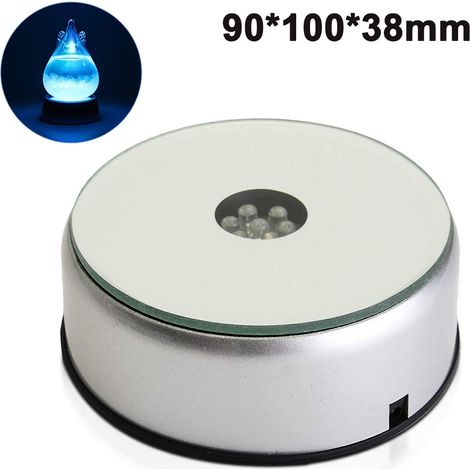 Présentoir à 7 LED pour cristaux Figurine d'art en verre 7 bijoux colorés support rotatif 90 support de lampe rotatif Tinker (1/5)
