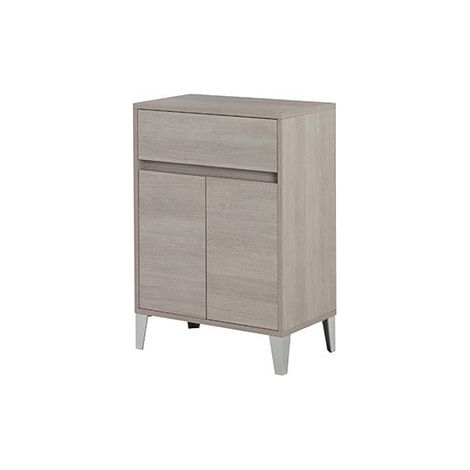 Mobiletto Bagno con Due Ante Rallentate Legno Bianco Rovere Base 60 cm Feridras - Colore: Rovere (1/2)