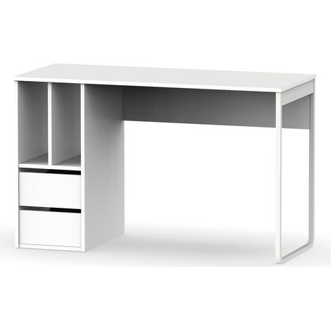 Bureau coloris blanc - Hauteur 74 x Longueur 120 x Profondeur 55 cm