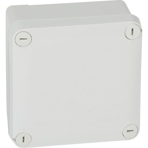 LEGRAND LEG92020 BOÎTE CARRÉE ÉTANCHE PLEXO AVEC FACE LISSE IP55/IK07 GRIS (1/2)