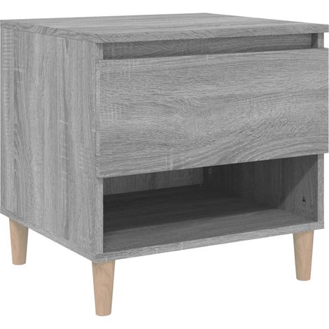 Comodino con cassetto e vano con anta 50 x 46 x 50 cm MDF grigio DEC034682