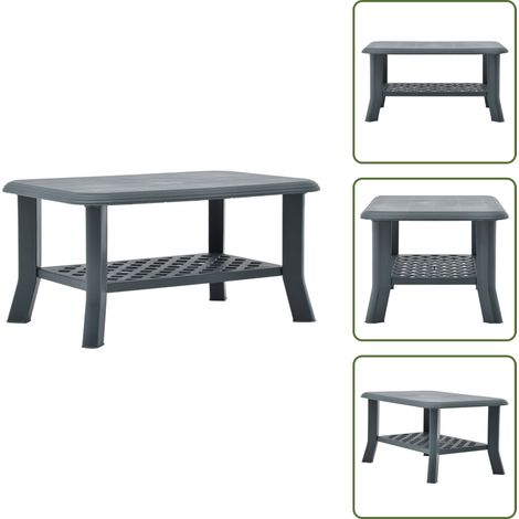 Table basse Vert 90x60x46 cm Plastique - Table Basse Extérieure - Table D'appoint Résistante - Mobilier De Jardin - Table Verte - Table Design (1/5)