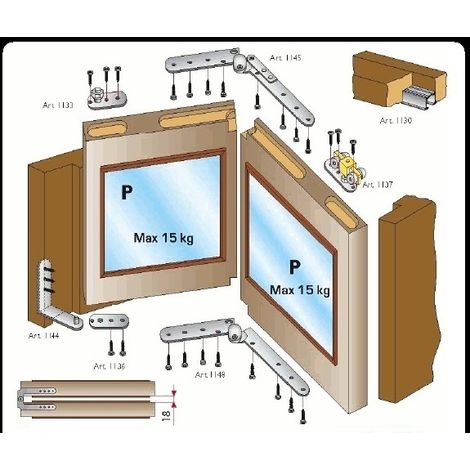 Kit porte libro a filo terno colore argento o bronzo, snodi normali o a gomito dimensione disponibile: kit 1145-1148 snodi a gomito argento