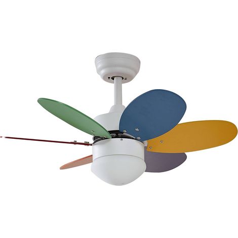 Deckenventilator mit Lampe "Litur" aus Metall mit Fernbedienung für Kinderzimmer von Lindby (1/5)