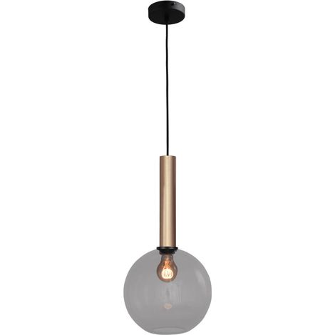 Lampe suspendue Ø 25cm Bella 2 Laiton doré avec verre fumé - 2980-02-05-25 (1/3)