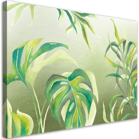 Tableau sur toile Feuilles de monstre 60x40 (1/5)