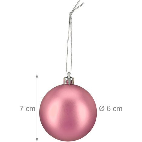 Set di 100 palline di Natale decorative glitterate opache lucide 7 x 6 cm in plastica rossa 130017208
