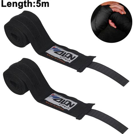 Bandage Pour Boxe - Semi Élastique Avec Boucle Pour Le Pouce - 3 M Ou 5 M - Pour Boxe MMA Muay Thai - Par 2 (1/5)