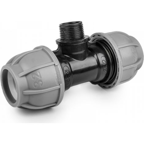 T-Stück Schlauchverbinder mit Außengewinde für PE-Rohre 20 mm - 1/2"