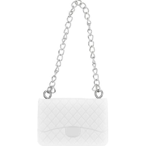 Sac à main de poupée aux couleurs vives, fin travail délicat pour maison de poupée 1:12, accessoire miniature blanc.