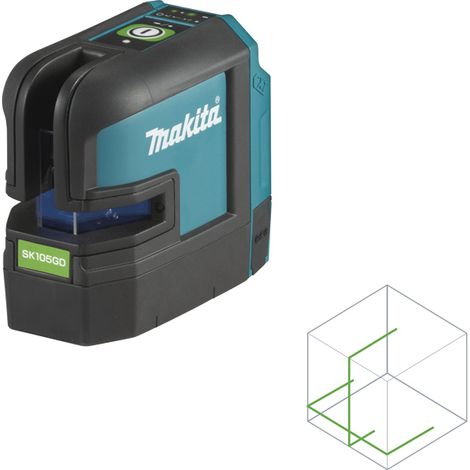 Makita – Laser croix 35 m 12 V CXT Li-Ion – Technologie XPT pour protection contre l'eau et la poussière – Fonction verrouillage pendulaire – SK105GDZ